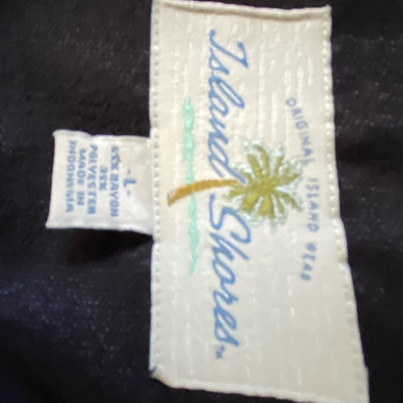 Island Shores Mens Island Wear Black Vacation Resort Bowling Shirt-Sz-L - Picture 11 of 15